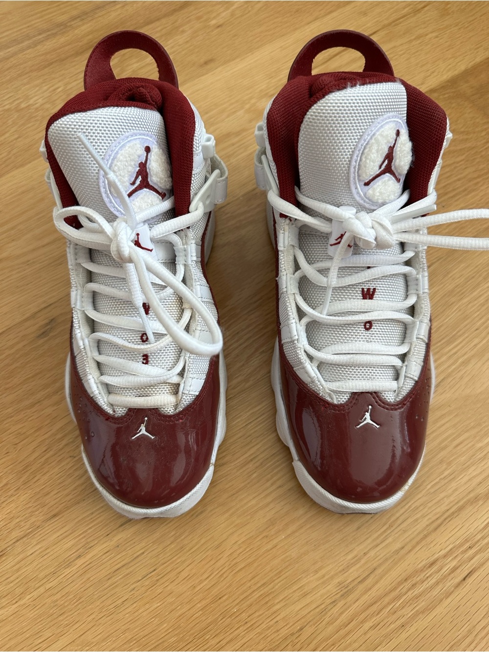 Nike Kids' White and Maroon High-Top Sneakers